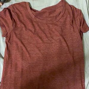 burgundy short sleeve u neck